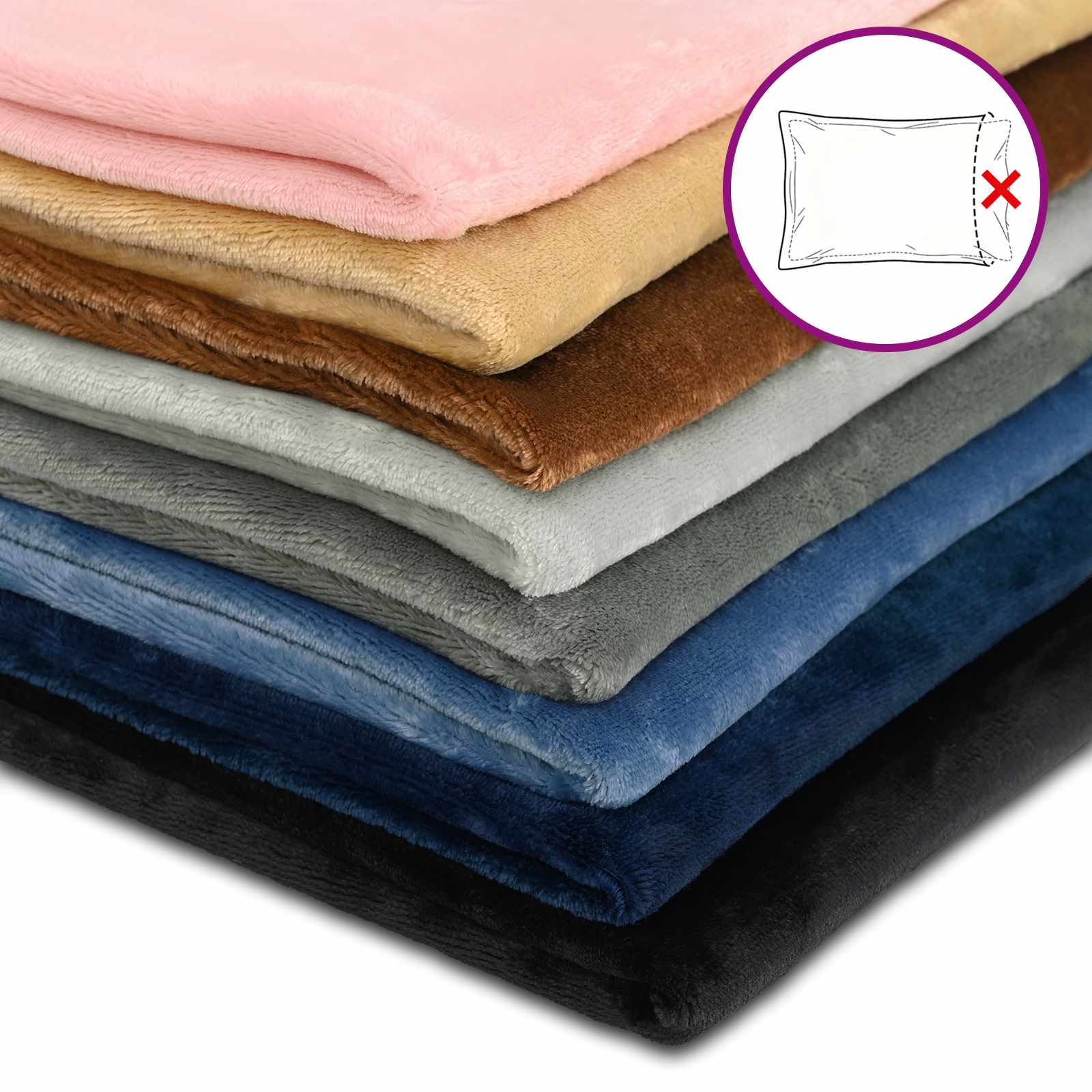 Kussensloop 6 pcs HEERLEN Zwart Ø 15 x 40 cm Flanel image 7