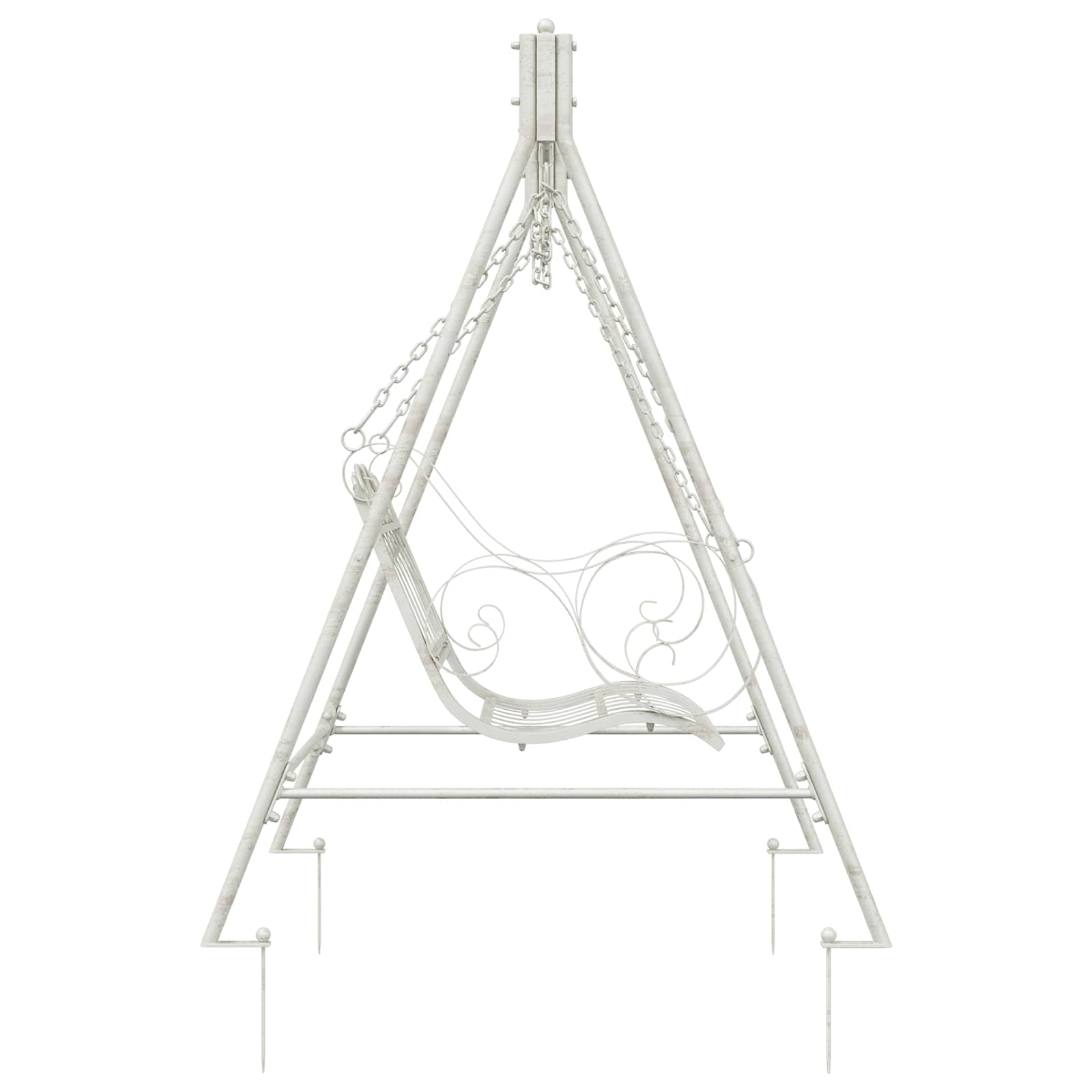 Schommelbank Staal 113 x 121,5 x 168 cm Antiek wit image 4