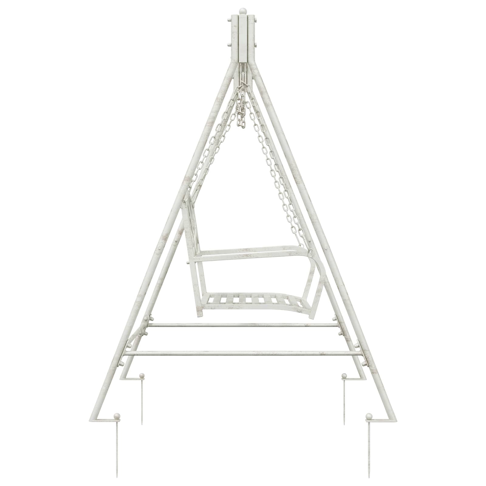 Schommelbank Staal 113 x 121,5 x 168 cm Antiek wit image 4