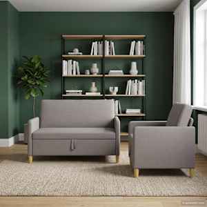 Sedačka se storage 2 pcs Taupe Polyester - obrázek 1