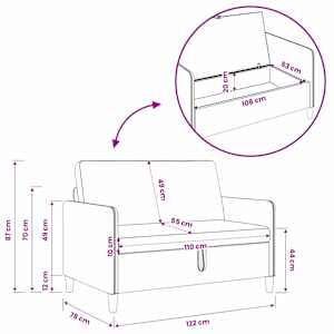 Sedačka se storage 2 pcs Tmavě žlutá Polyester - obrázek 10