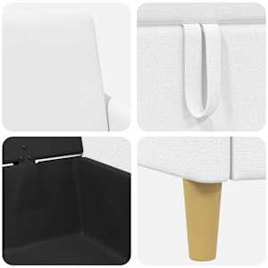 Sedačka se storage 2 pcs Bílá Polyester - obrázek 6