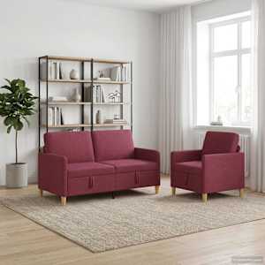Sedačka se storage 2 pcs Víno Červené Polyester - obrázek 3