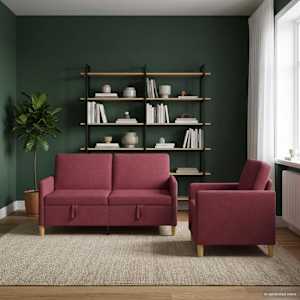 Sedačka se storage 2 pcs Víno Červené Polyester - obrázek 1