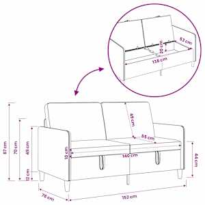 Sedačka se storage 2 pcs Bílá Polyester - obrázek 6