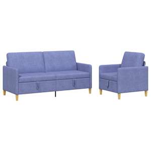 vidaXL Diivanikomplekt koos hoiustamisega 2 tk Jeans sinine Pol&uuml;ester
