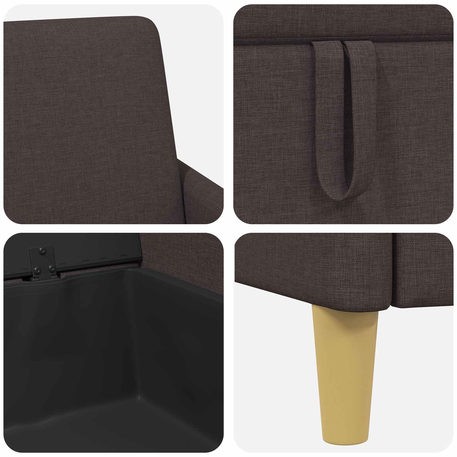 vidaXL Sofa set z shrambo 2 pcs Temno rjava Poliester - slika 6