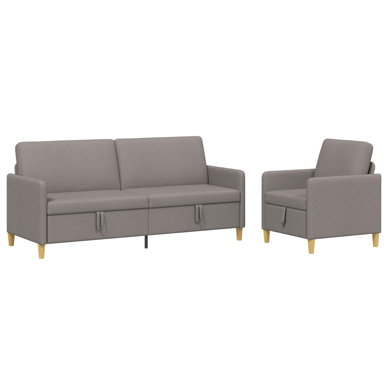 Sofa set z shrambo 2 pcs Taupe Poliester - slika 2
