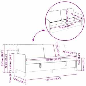 Sedačka se storage 2 pcs Krémová Polyester - obrázek 5