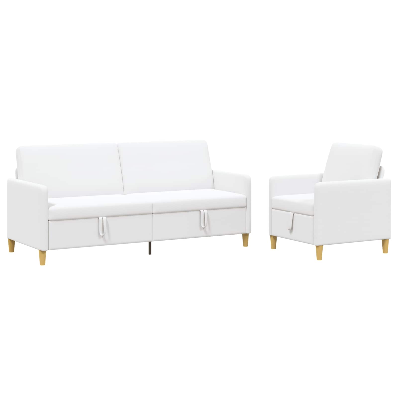 Sofa set z shrambo 2 pcs Bela Poliester - slika 2