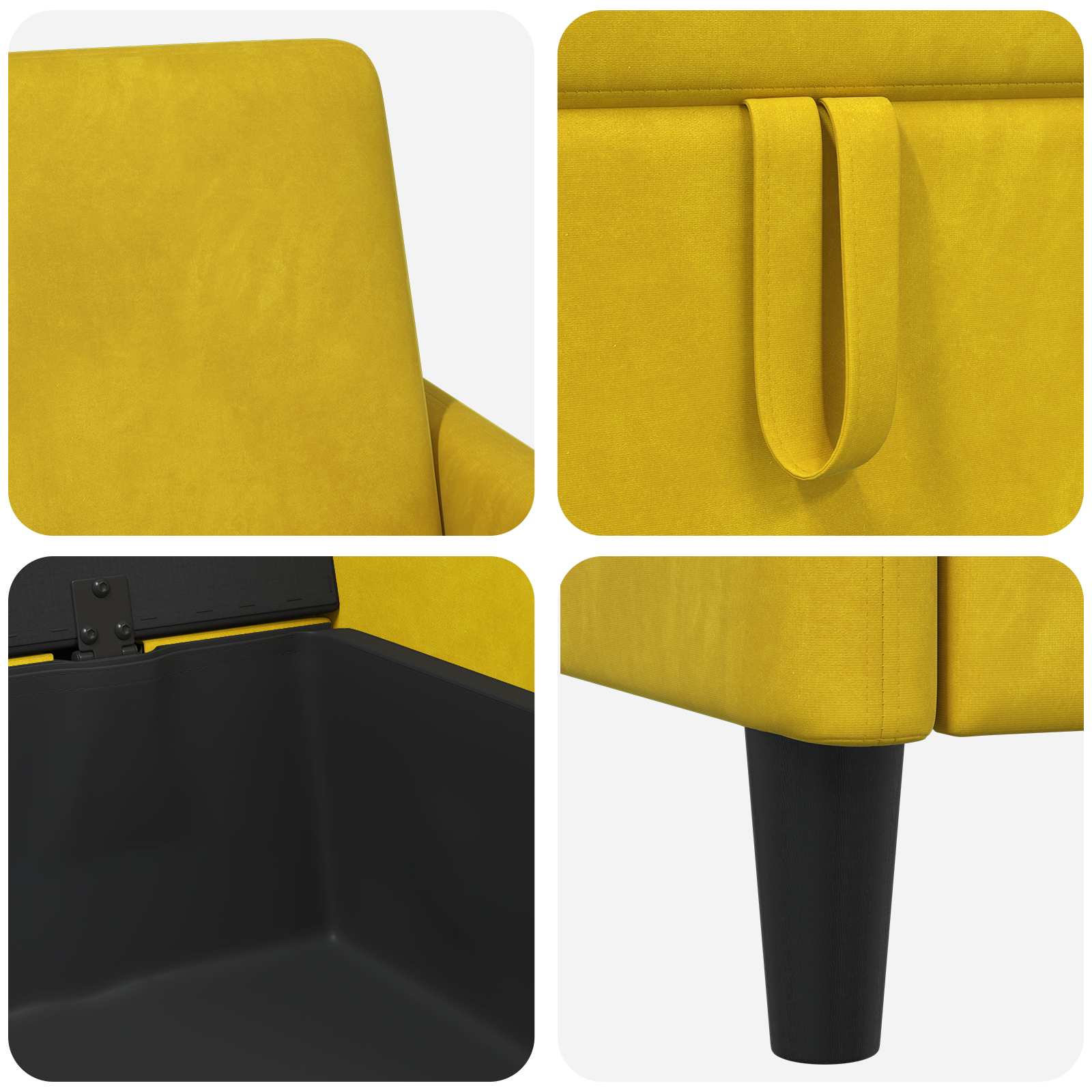 vidaXL Bankenset met opbergruimte 2 st Geel Polyester