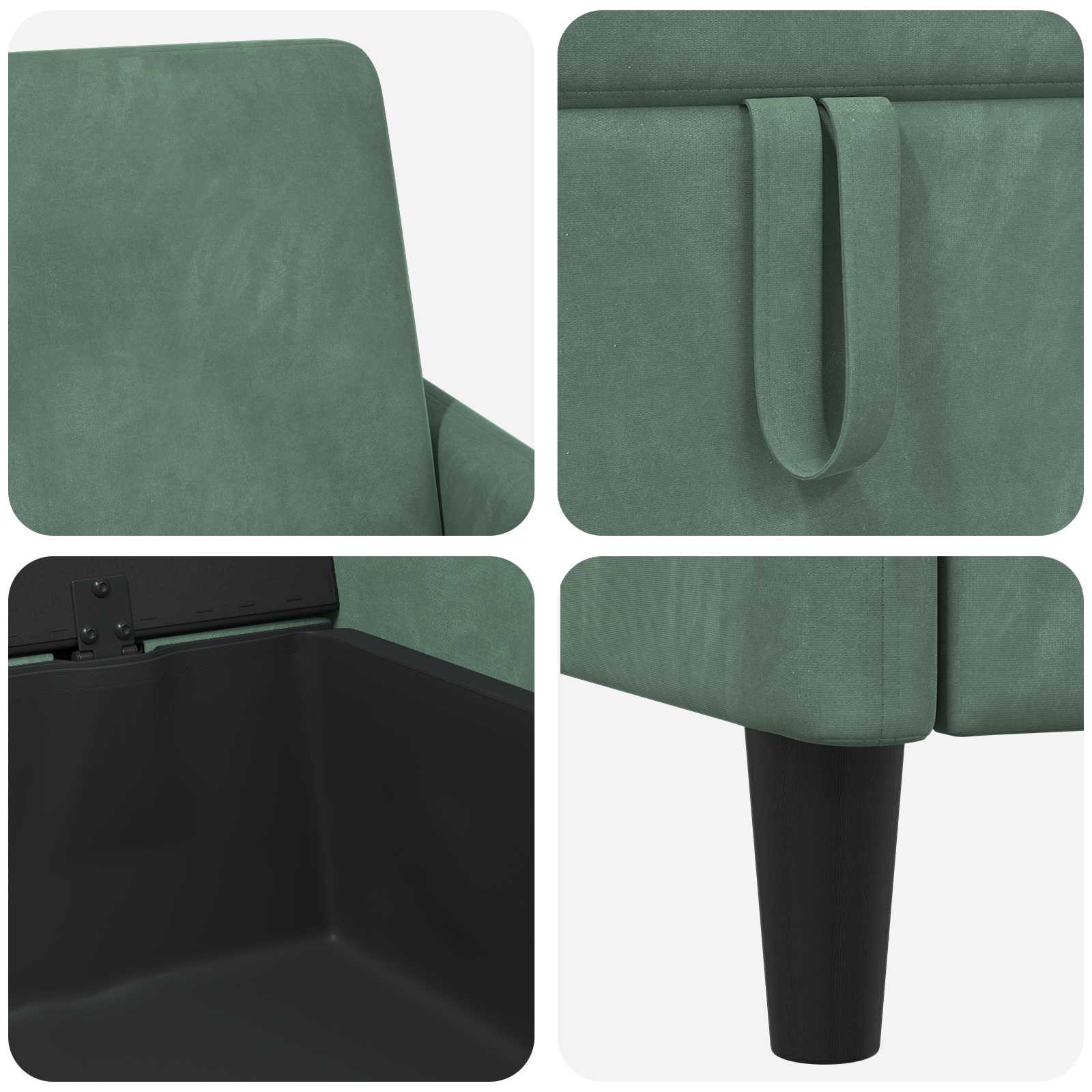 vidaXL Bankenset met opbergruimte 2 st Zeegroen Polyester