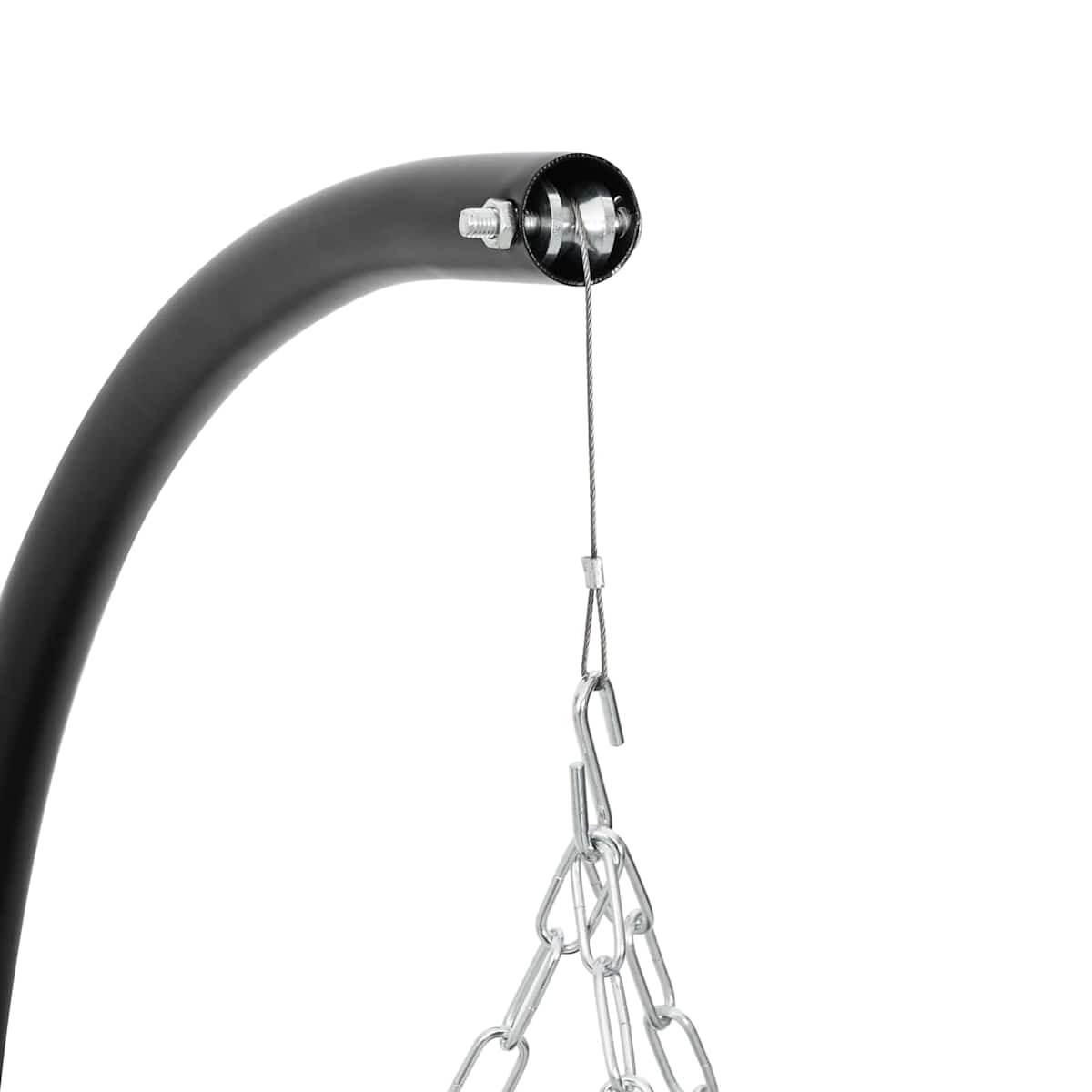 Bålsted med justerbar grillrist ⌀55,5 x 107,5 cm Stål Sort - Billede 5