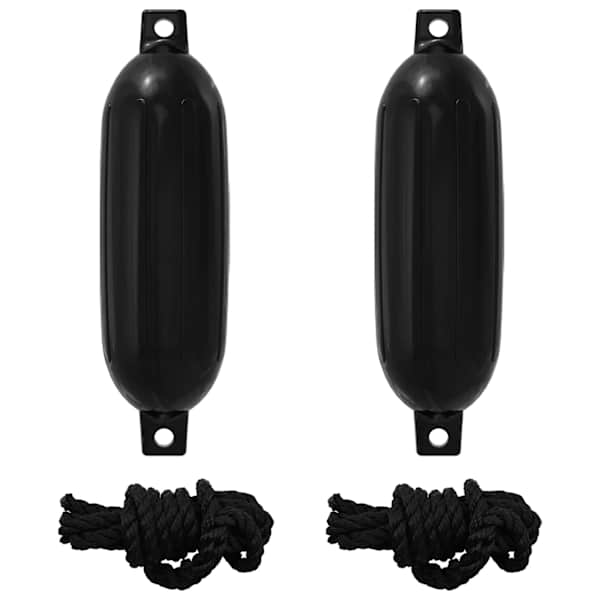 vidaXL Paadi fenderid 2 tk &Oslash; 16 x 58 cm Must PVC