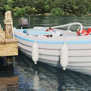 Bumperji za čolne 2 kos Ø 14 x 50 cm Bela PVC