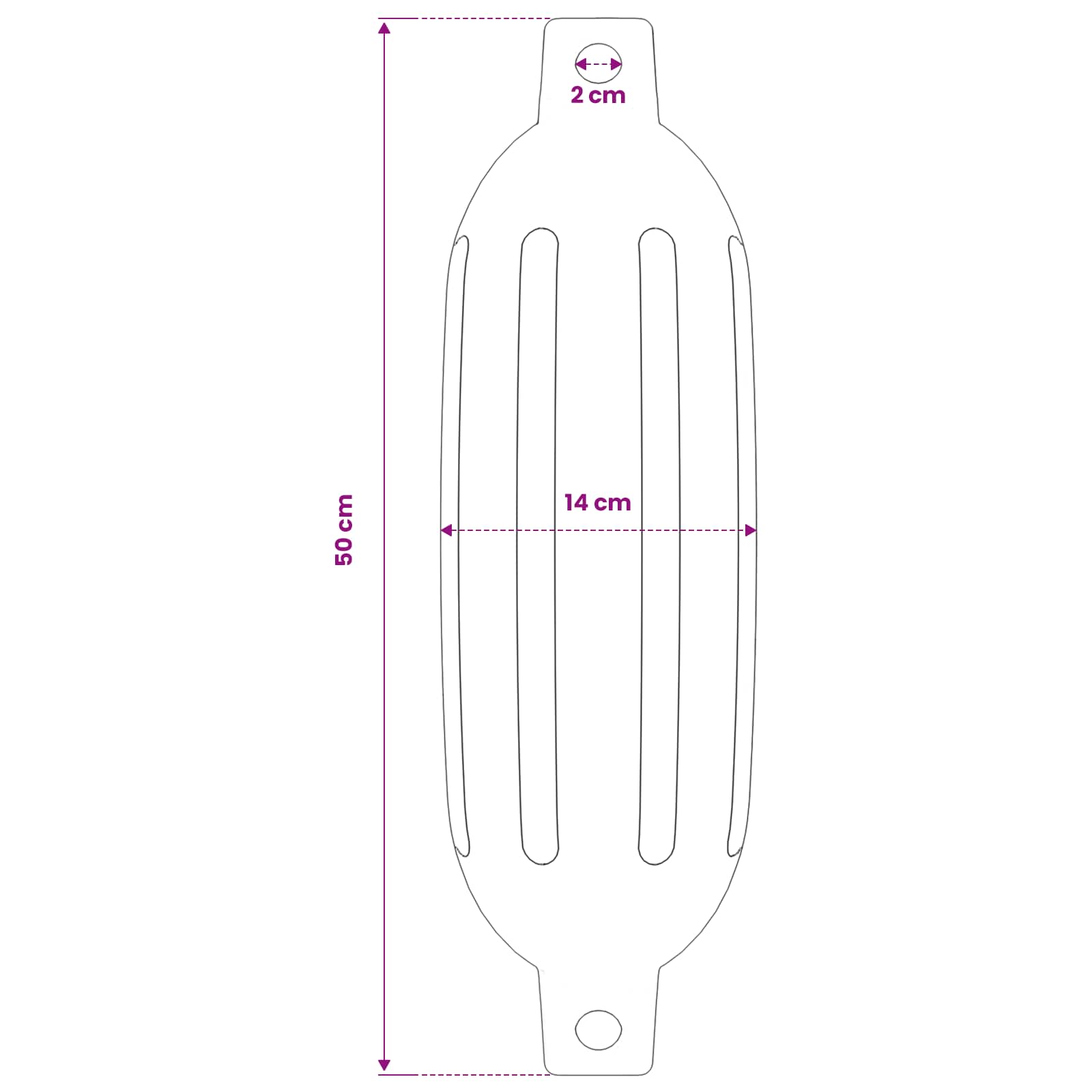 Bumperji za čolne 2 kos Ø 14 x 50 cm Bela PVC - slika 7
