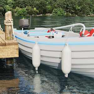 Bumperji za čolne 2 kos Ø 16 x 58 cm Bela PVC
