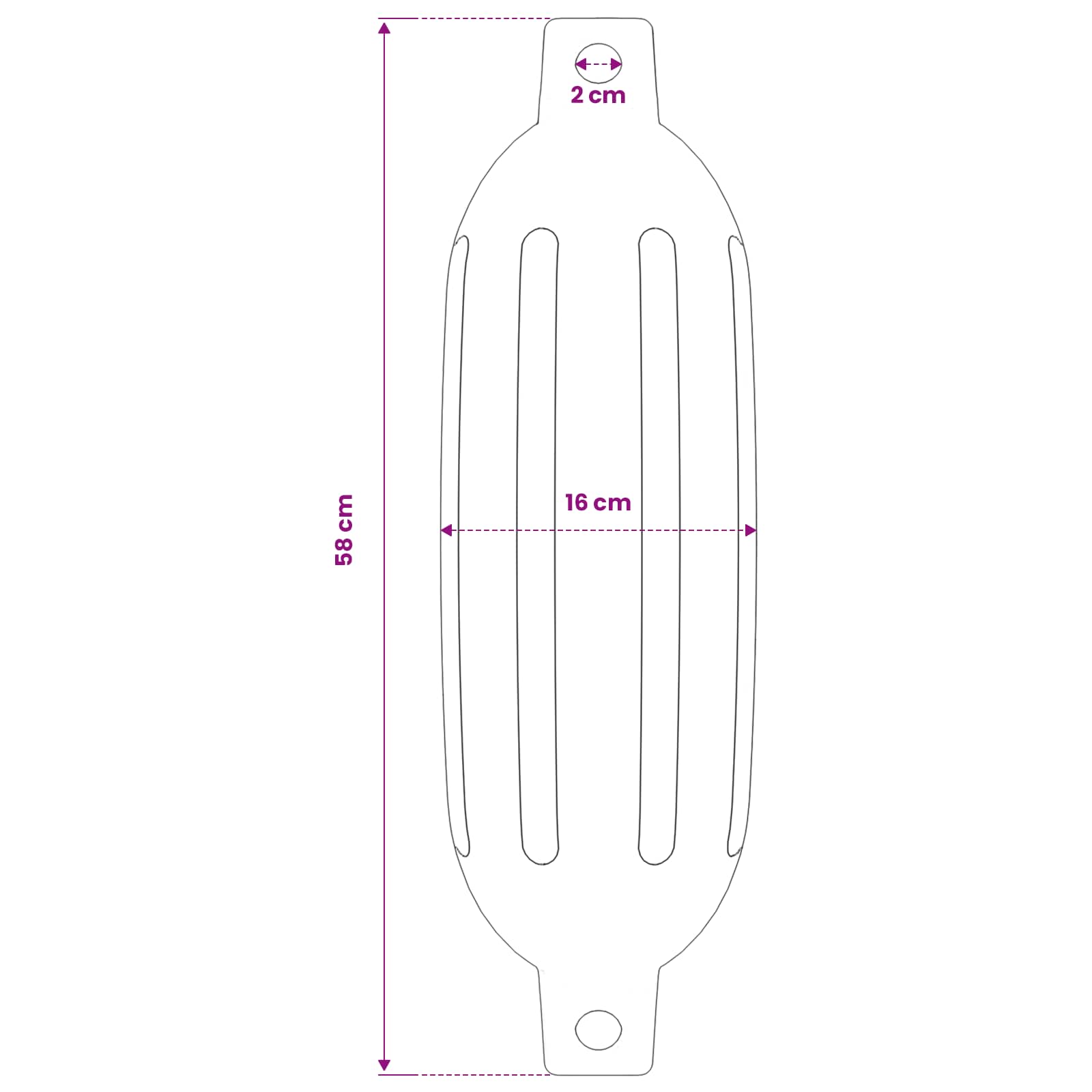 Bumperji za čolne 2 kos Ø 16 x 58 cm Bela PVC - slika 7