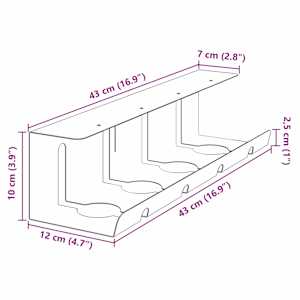 Tray na kabely pod stolem 2 ks Olivově zelená 43 x 12 x 10 cm - obrázek 11