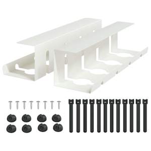 vidaXL Kabli haldamise tray laua all 2 tk Valge 43 x 12 x 10 cm Teras