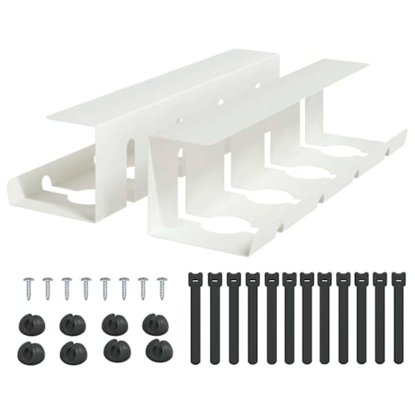 vidaXL Kabli haldamise tray laua all 2 tk Valge 43 x 12 x 10 cm Teras