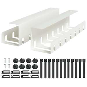 vidaXL Kabli haldamise tray laua all 2 tk Valge 43 x 10 x 10 cm Teras