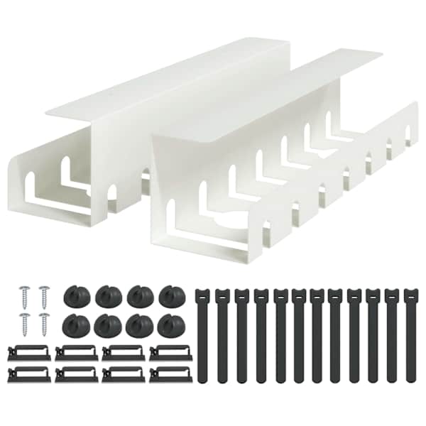 vidaXL Kabli haldamise tray laua all 2 tk Valge 43 x 10 x 10 cm Teras