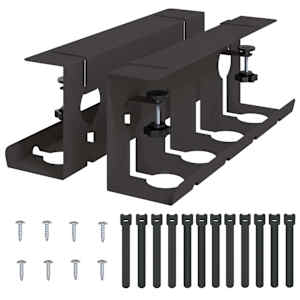 vidaXL Kabli haldamise tray laua all 2 tk Must 43 x 10 x 15 cm Teras