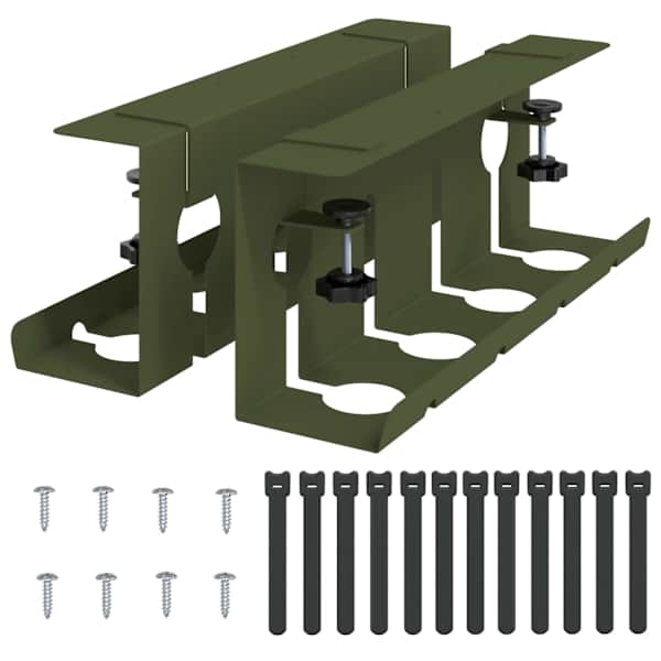 vidaXL Kabli haldamise tray laua all 2 tk Oliiviroheline