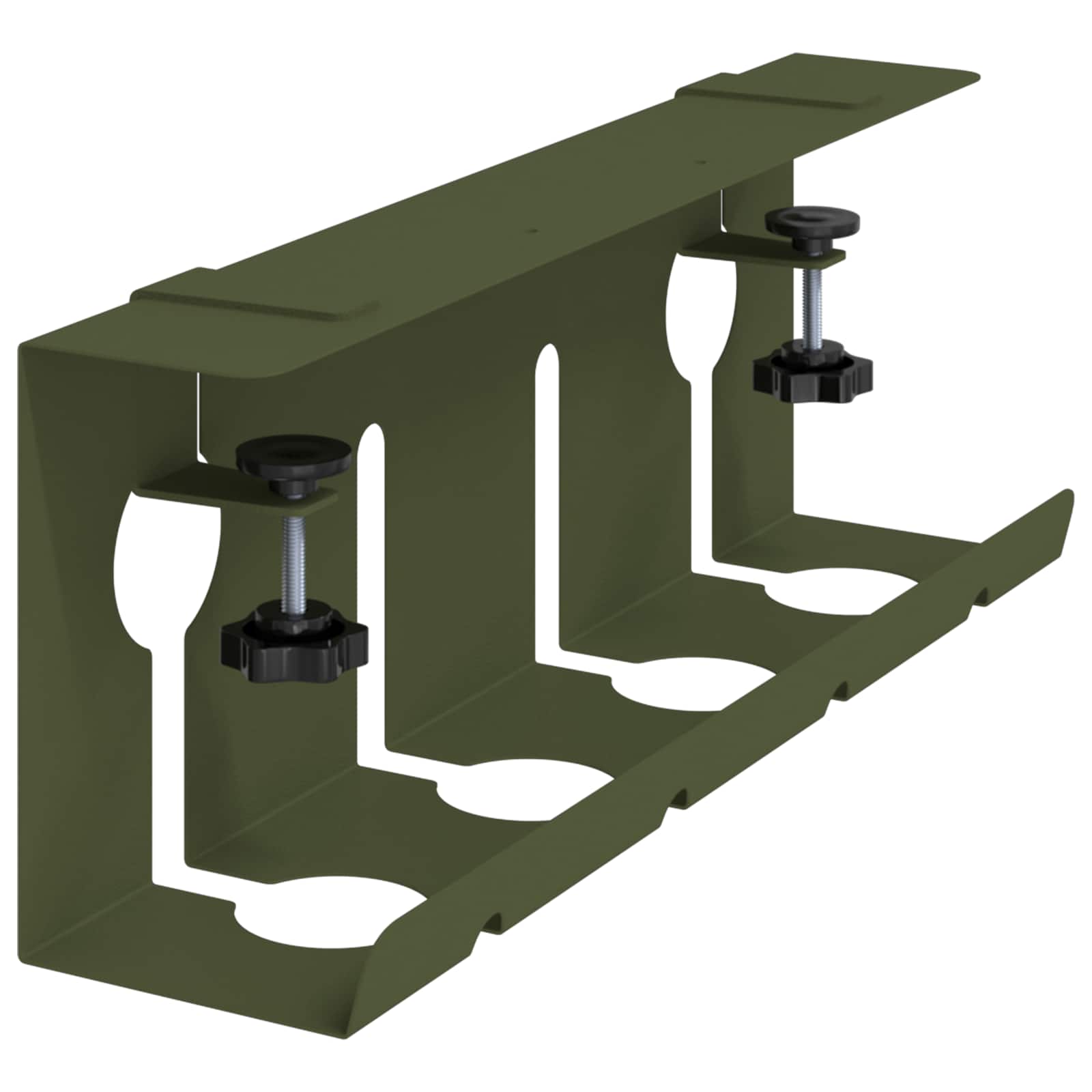 Unter dem Schreibtisch Kabelmanagement Tray 2 Stk. Olivgrün – Ansicht 5