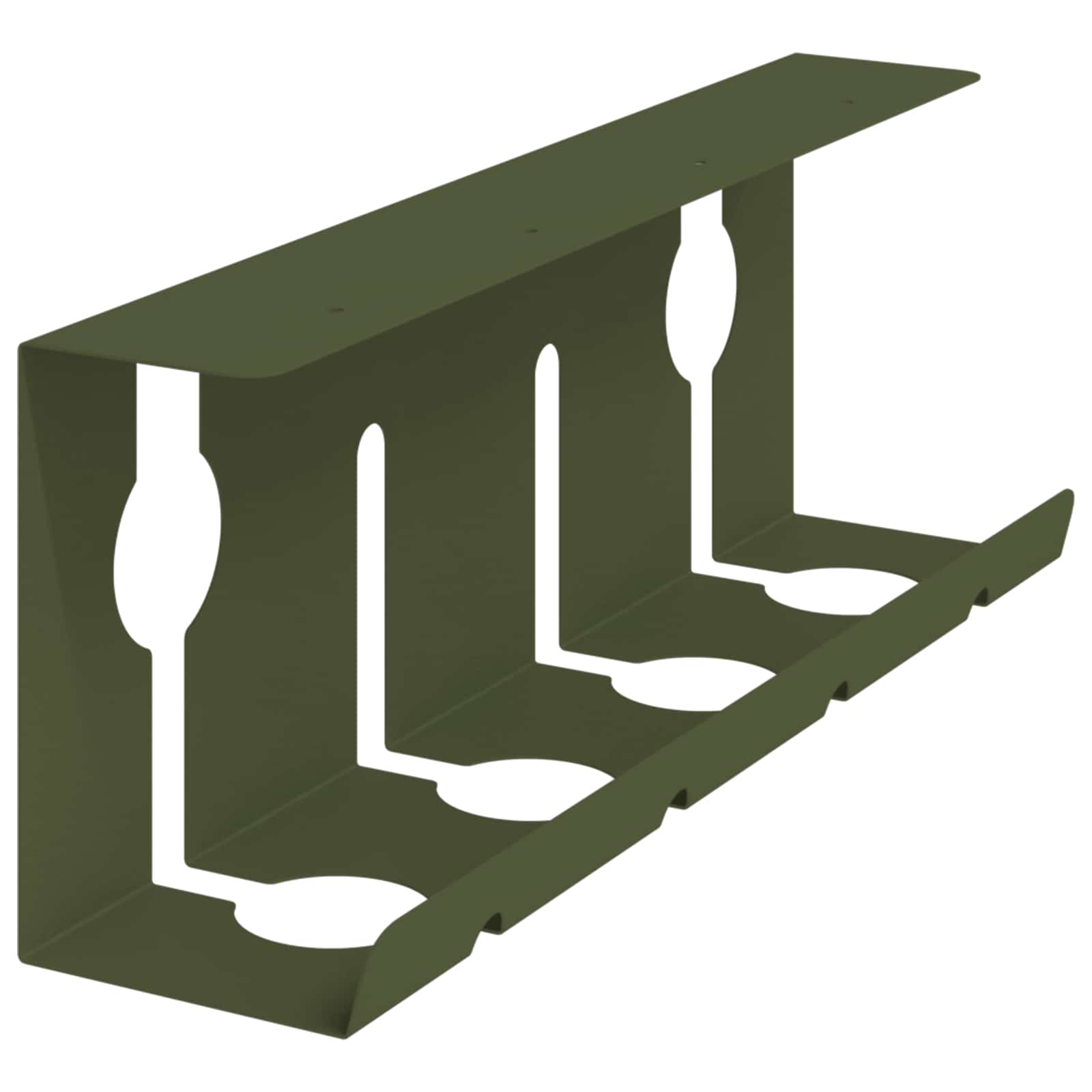 Unter dem Schreibtisch Kabelmanagement Tray 2 Stk. Olivgrün – Ansicht 6