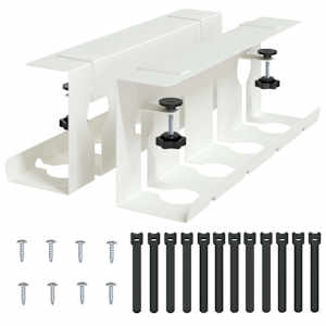 vidaXL Kabli haldamise tray laua all 2 tk Valge 43 x 10 x 15 cm Teras