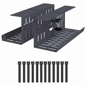 vidaXL Kabli haldamise tray laua all 2 tk Antratsiit 35 x 12 x 13 cm