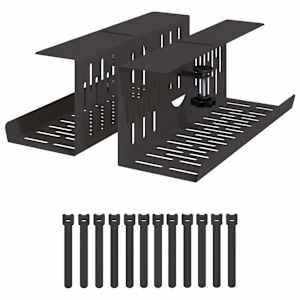 vidaXL Kabli haldamise tray laua all 2 tk Must 35 x 12 x 13 cm Teras