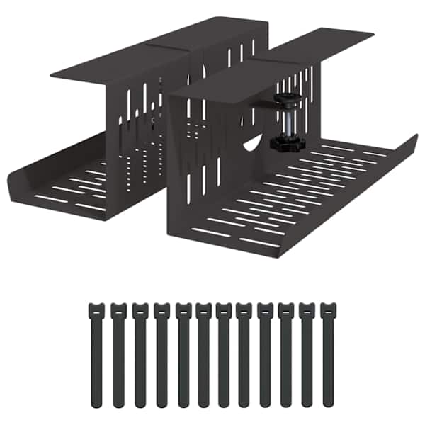 vidaXL Kabli haldamise tray laua all 2 tk Must 35 x 12 x 13 cm Teras