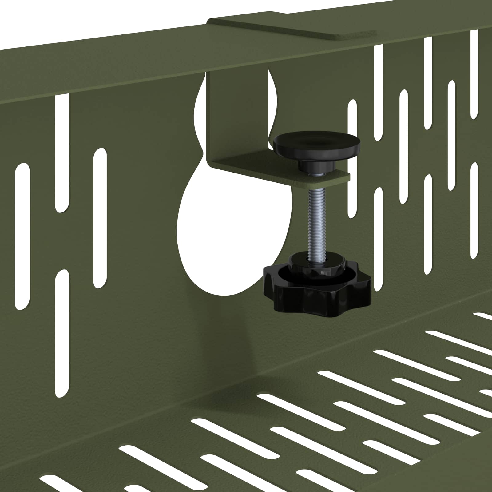 Unter dem Schreibtisch Kabelmanagement Tray 2 Stk. Olivgrün – Ansicht 8