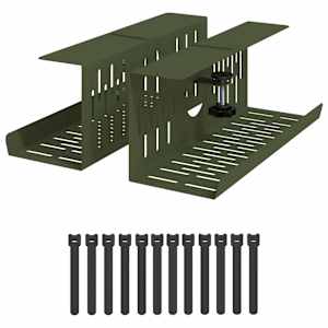 vidaXL Kabli haldamise tray laua all 2 tk Oliiviroheline