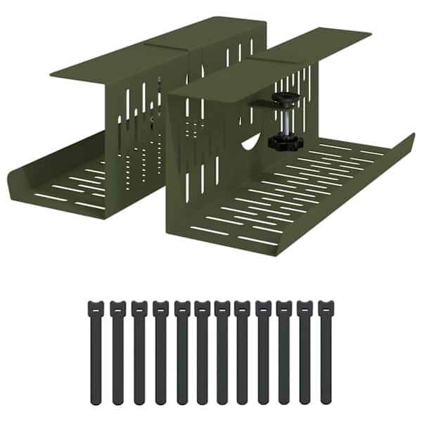 vidaXL Kabli haldamise tray laua all 2 tk Oliiviroheline