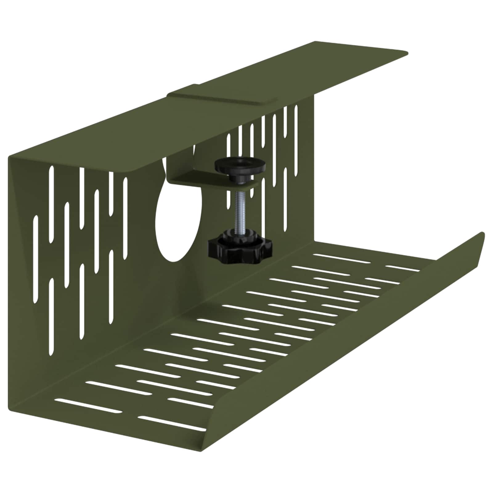 Unter dem Schreibtisch Kabelmanagement Tray 2 Stk. Olivgrün – Ansicht 4