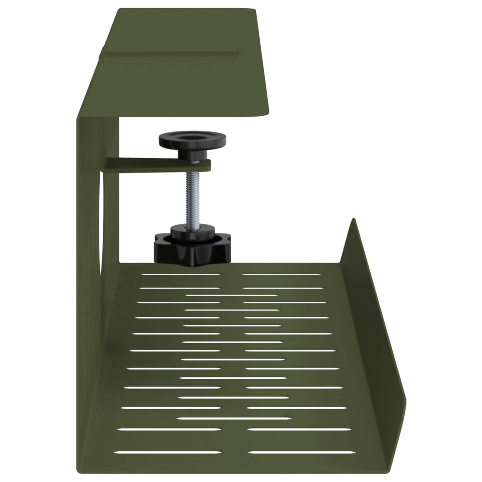 Unter dem Schreibtisch Kabelmanagement Tray 2 Stk. Olivgrün – Ansicht 6
