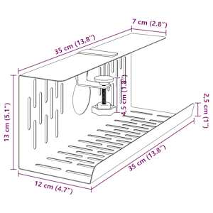Tray na kabely pod stolem 2 ks Olivově zelená 35 x 12 x 13 cm - obrázek 11