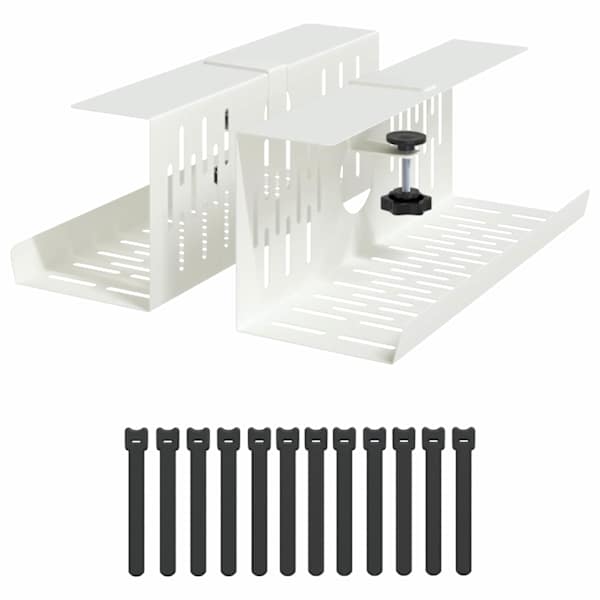 vidaXL Kabli haldamise tray laua all 2 tk Valge 35 x 12 x 13 cm Teras
