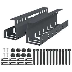 vidaXL Kabli haldamise tray laua all 2 tk Antratsiit 43 x 9 x 11 cm