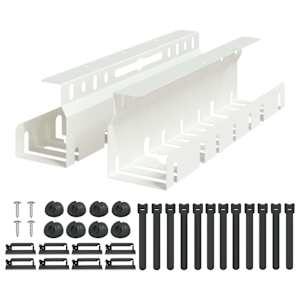 vidaXL Kabli haldamise tray laua all 2 tk Valge 43 x 9 x 11 cm Teras