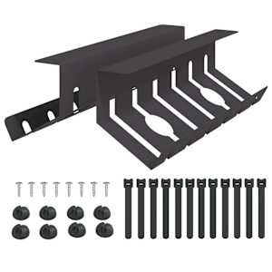 vidaXL Kabli haldamise tray laua all 2 tk Must 44 x 11,5 x 13,5 cm