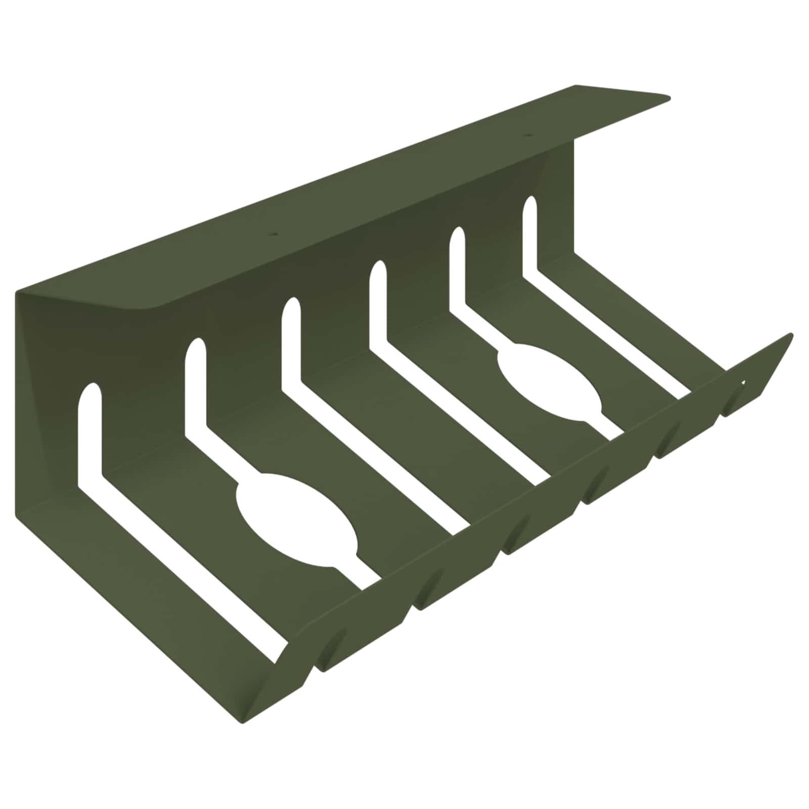 Unter dem Schreibtisch Kabelmanagement Tray 2 Stk. Olivgrün – Ansicht 4
