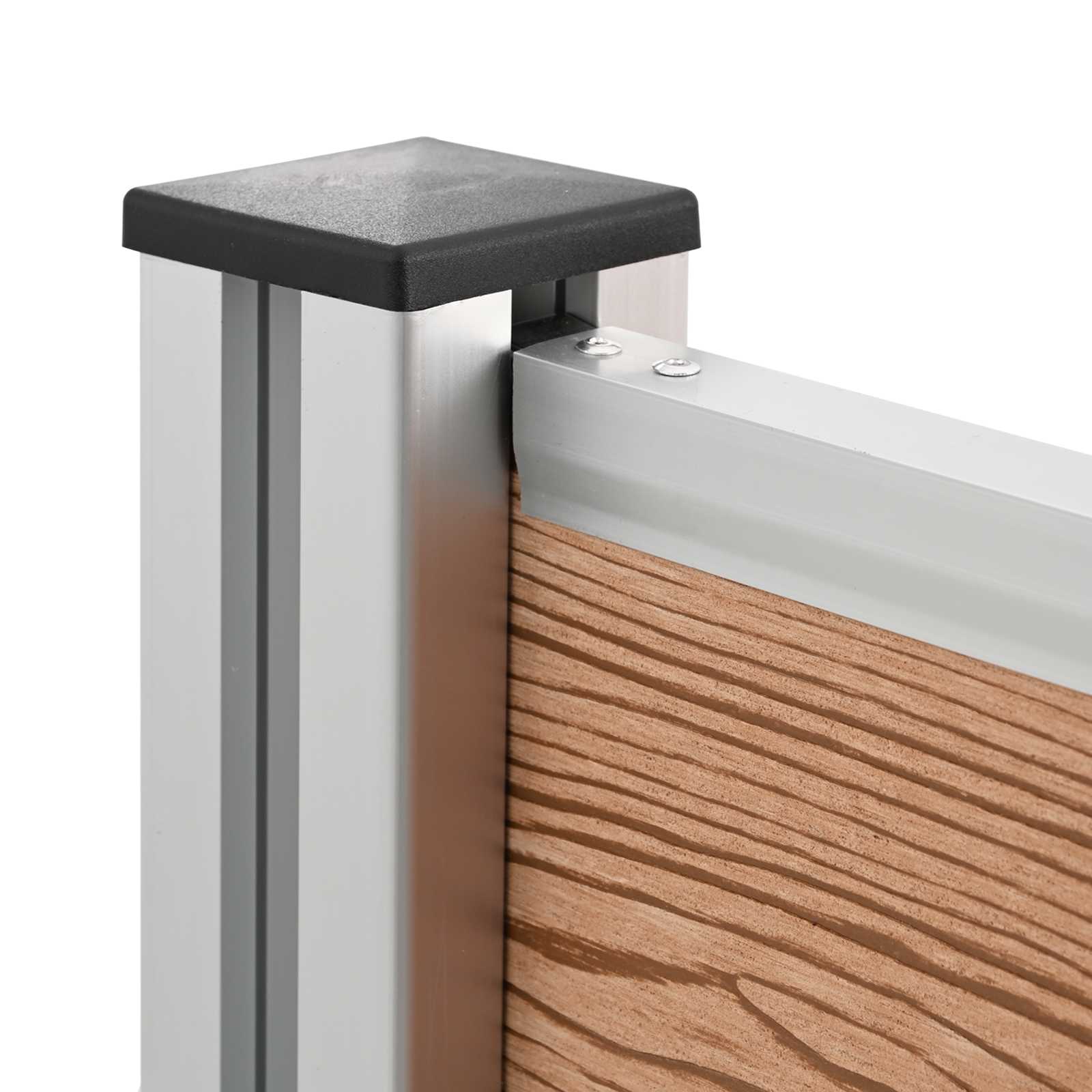 Afvalbak Schutting Bruin 85 x 12 x 115 cm Aluminium en WPC image 6