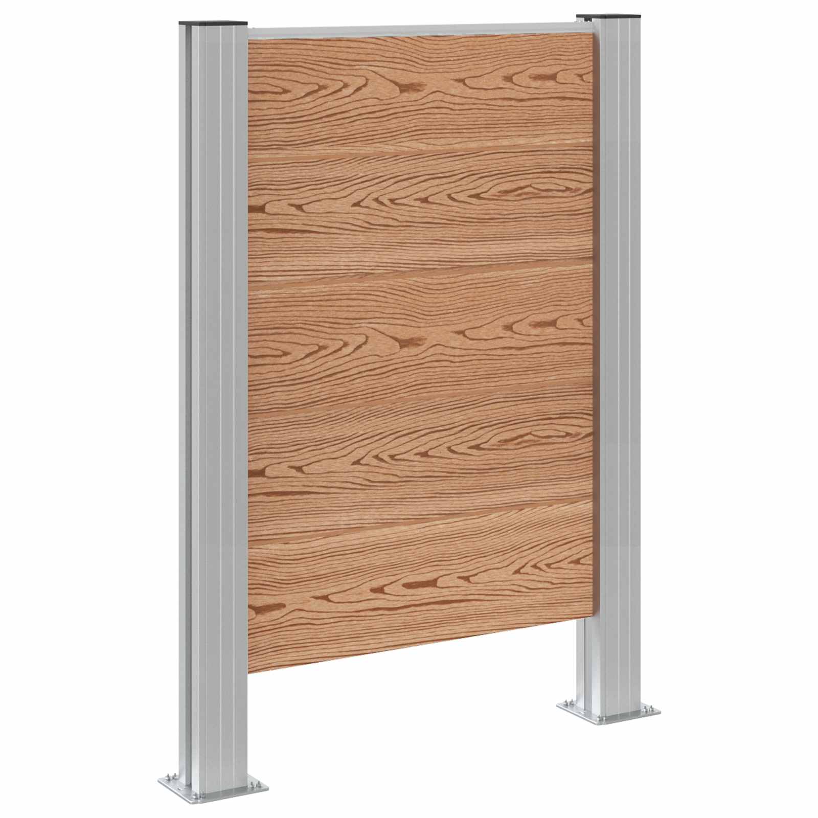 Afvalbak Schutting Bruin 85 x 12 x 115 cm Aluminium en WPC image 2