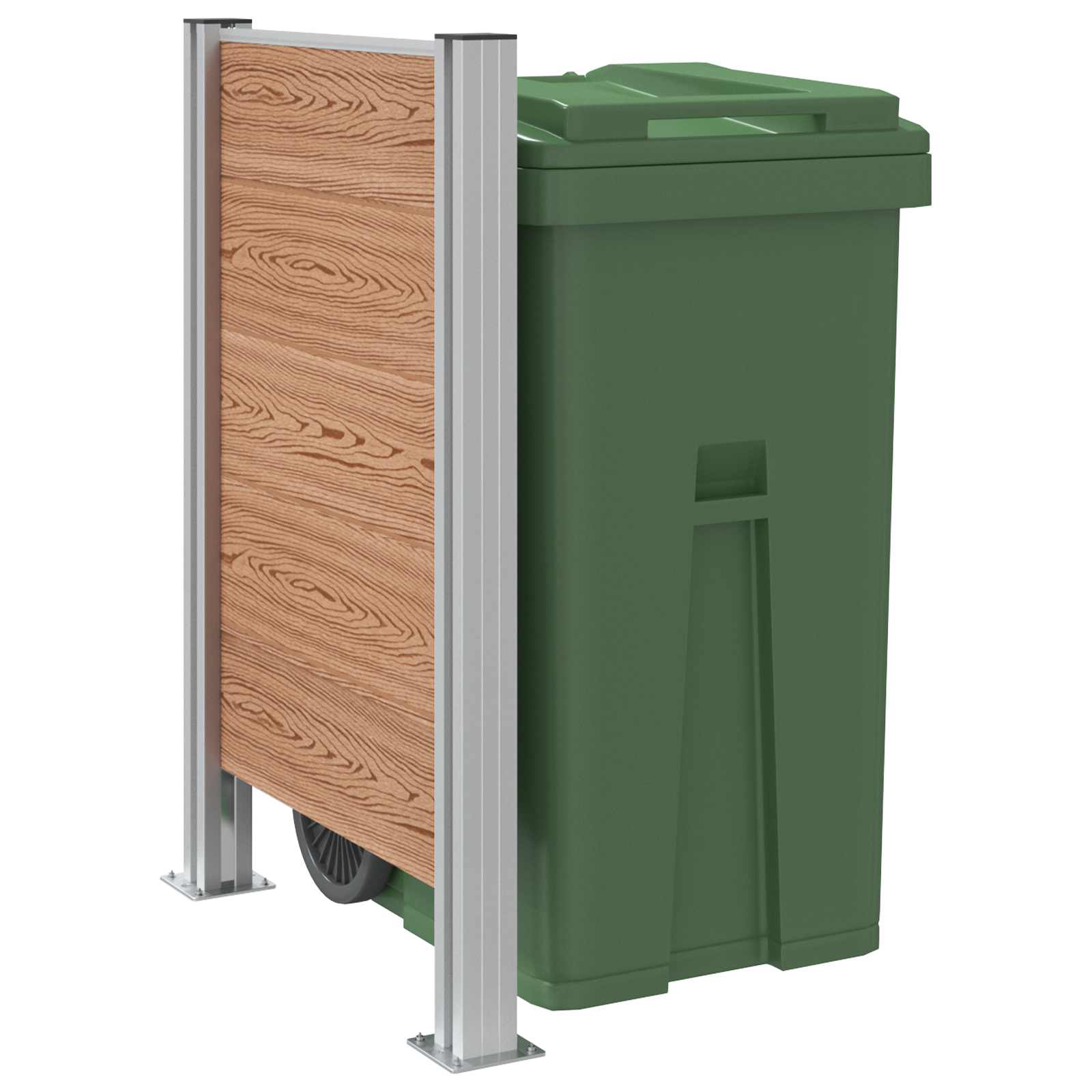 Afvalbak Schutting Bruin 85 x 12 x 115 cm Aluminium en WPC image 3