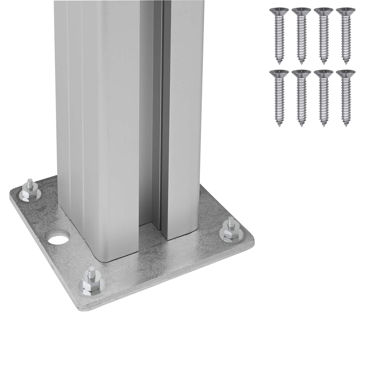 Afvalbak Schutting Grijs 85 x 12 x 115 cm Aluminium en WPC image 7